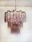 Mid-Century Modern Three-Tier Murano Glass Tube Chandelier with 48 Pink Glasses, 1990s
