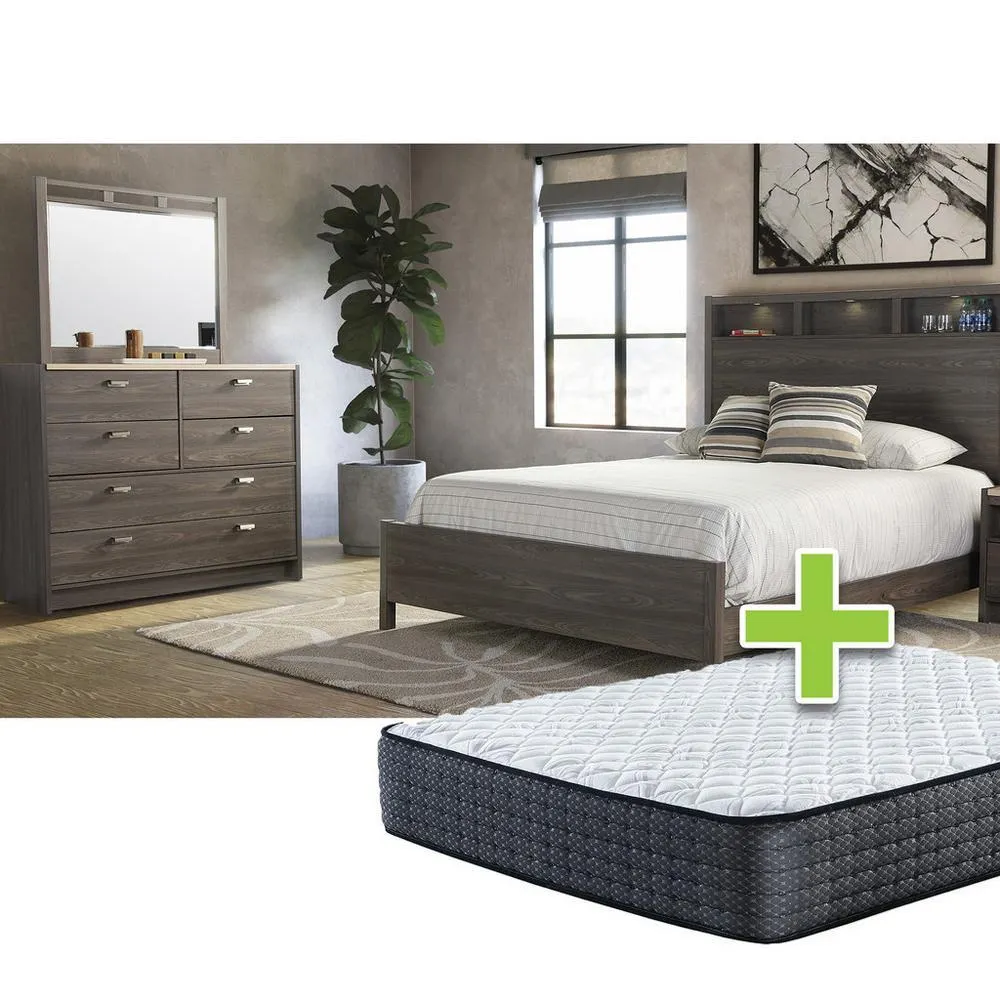 6 - Piece Evolution Queen Bedroom Set with 12" Upland Premium Better Tight Top Firm Mattress