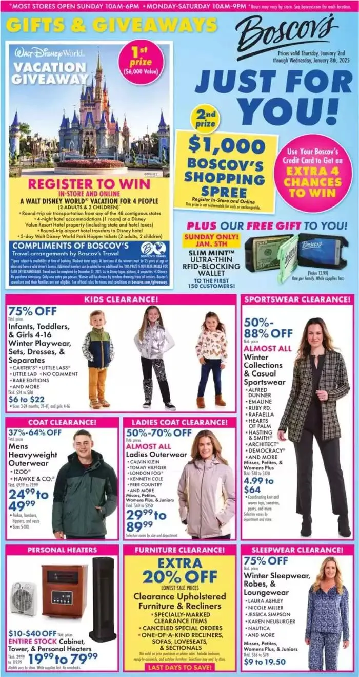 Weekly ad Weekly Ads Boscov's from January 2 to January 8 2025 - Page 1
