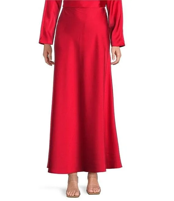 Bella A-Line Satin Maxi Skirt