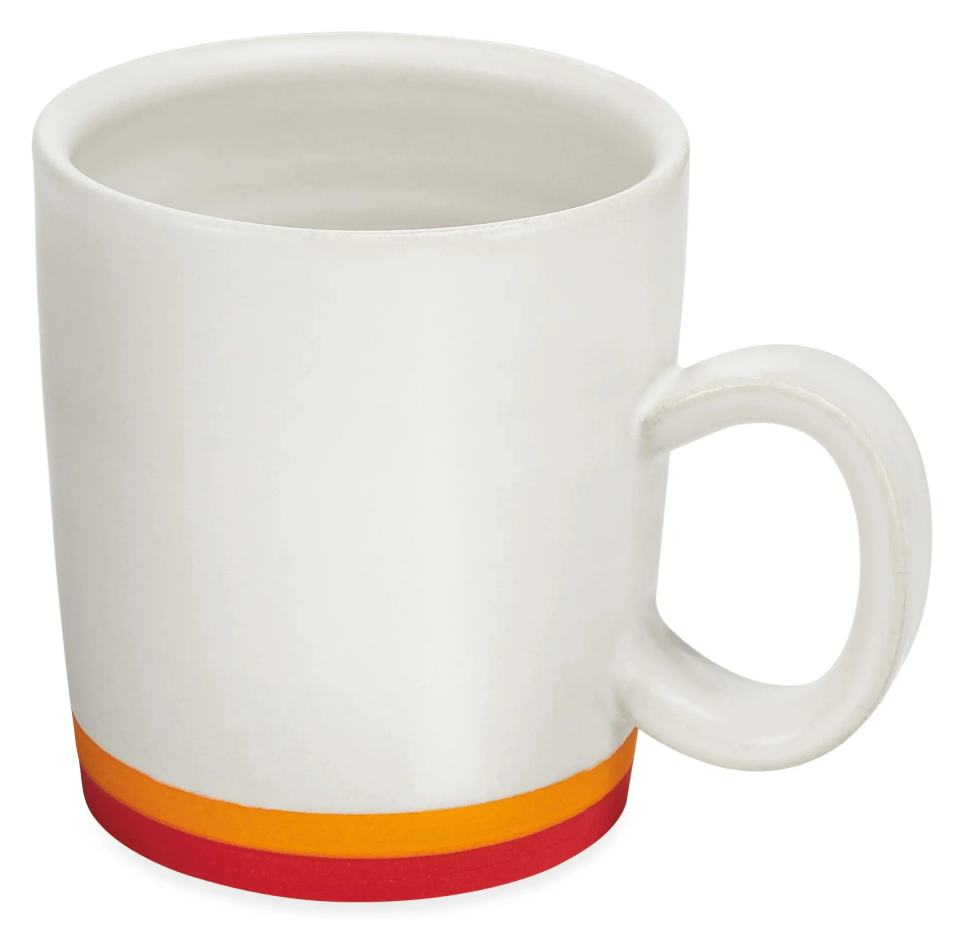 Merrick Mug in White with Red/Orange Stripes