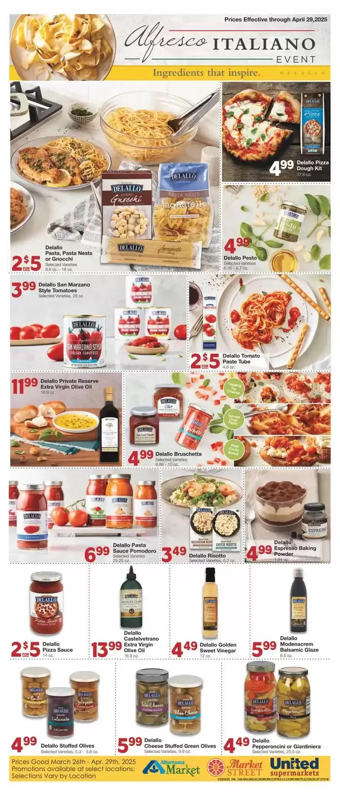 Weekly ad Alfresco Italiano Event from March 25 to April 29 2025 - Page 1