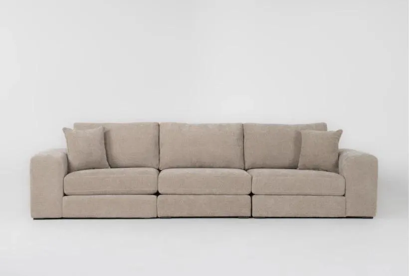 Kai Mocha 132" 3 Piece Sofa