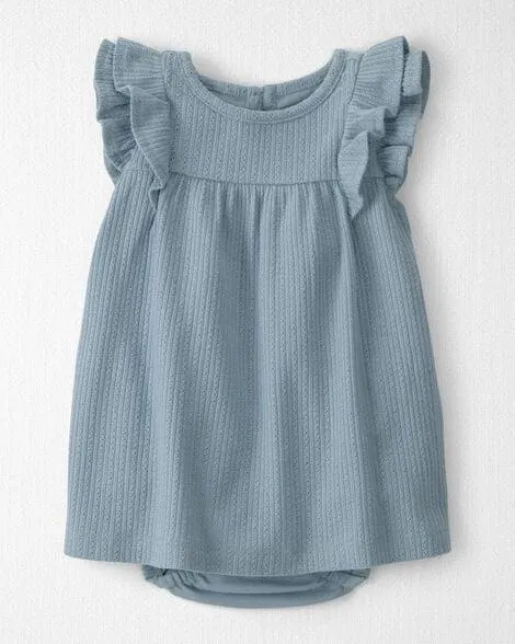 Baby Girl Pointelle Bodysuit Dress Made with Organic Cotton