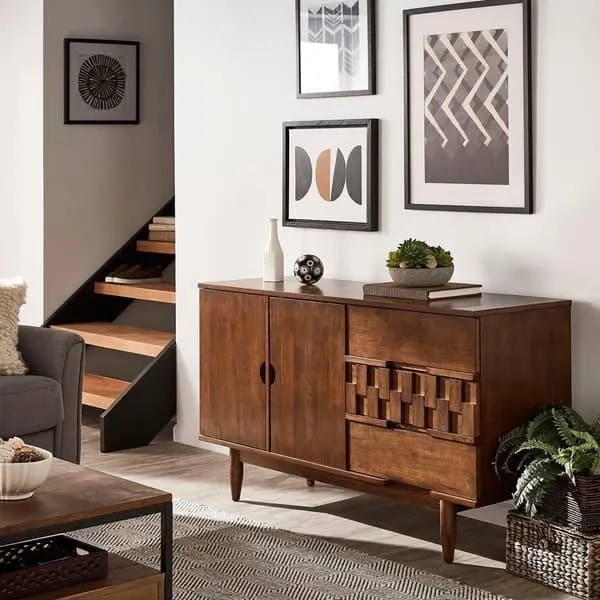 Kieran Mid-Century Wood 2-Door and 3-Drawer Server by iNSPIRE Q Modern