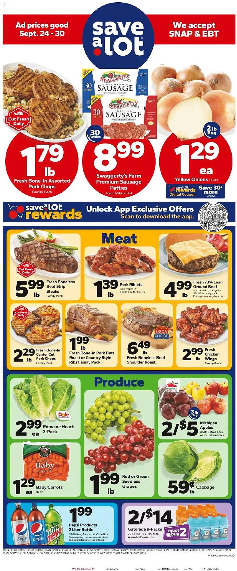 Weekly ad Save a Lot weekly ad from September 24 to October 1 2025 - Page 1