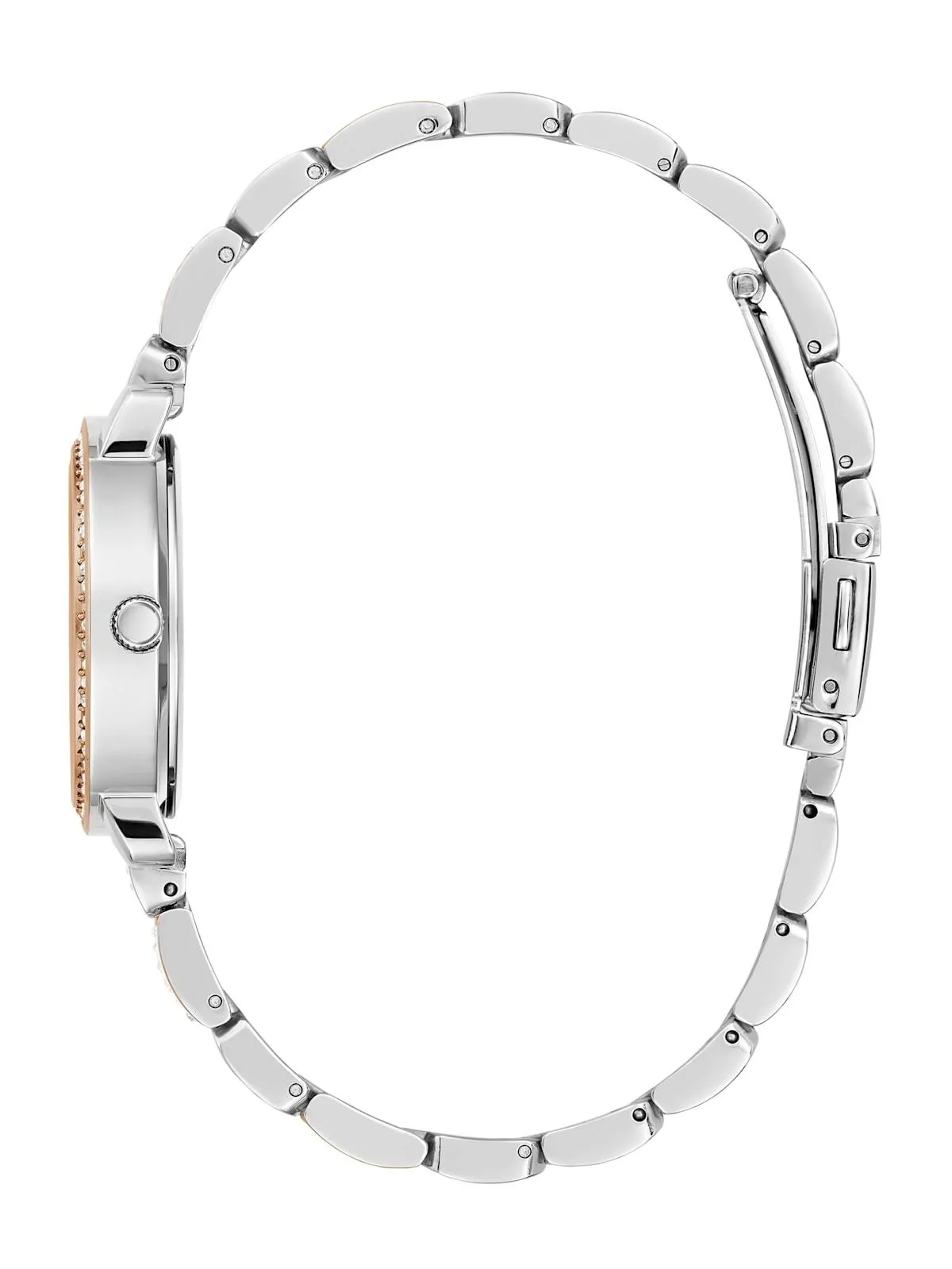 Rose Gold and Silver-Tone Crystal Analog Watch