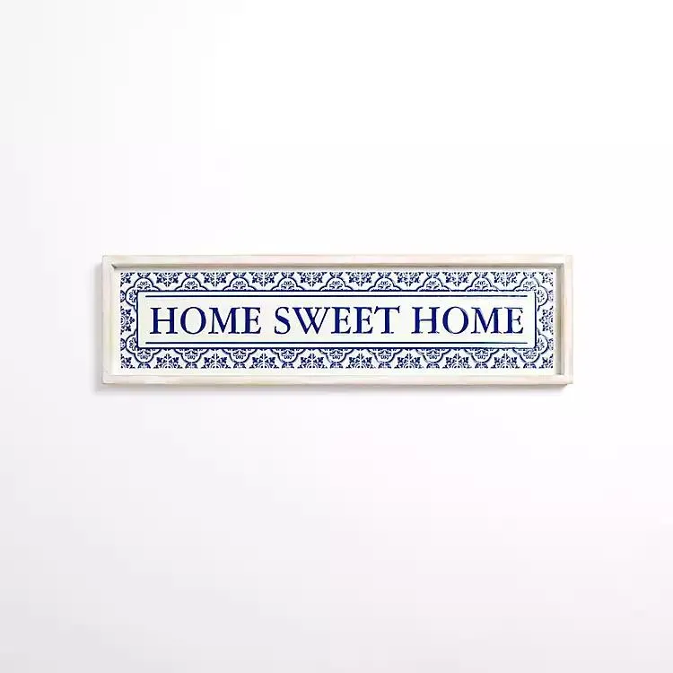 Blue Home Sweet Home Wall Plaque