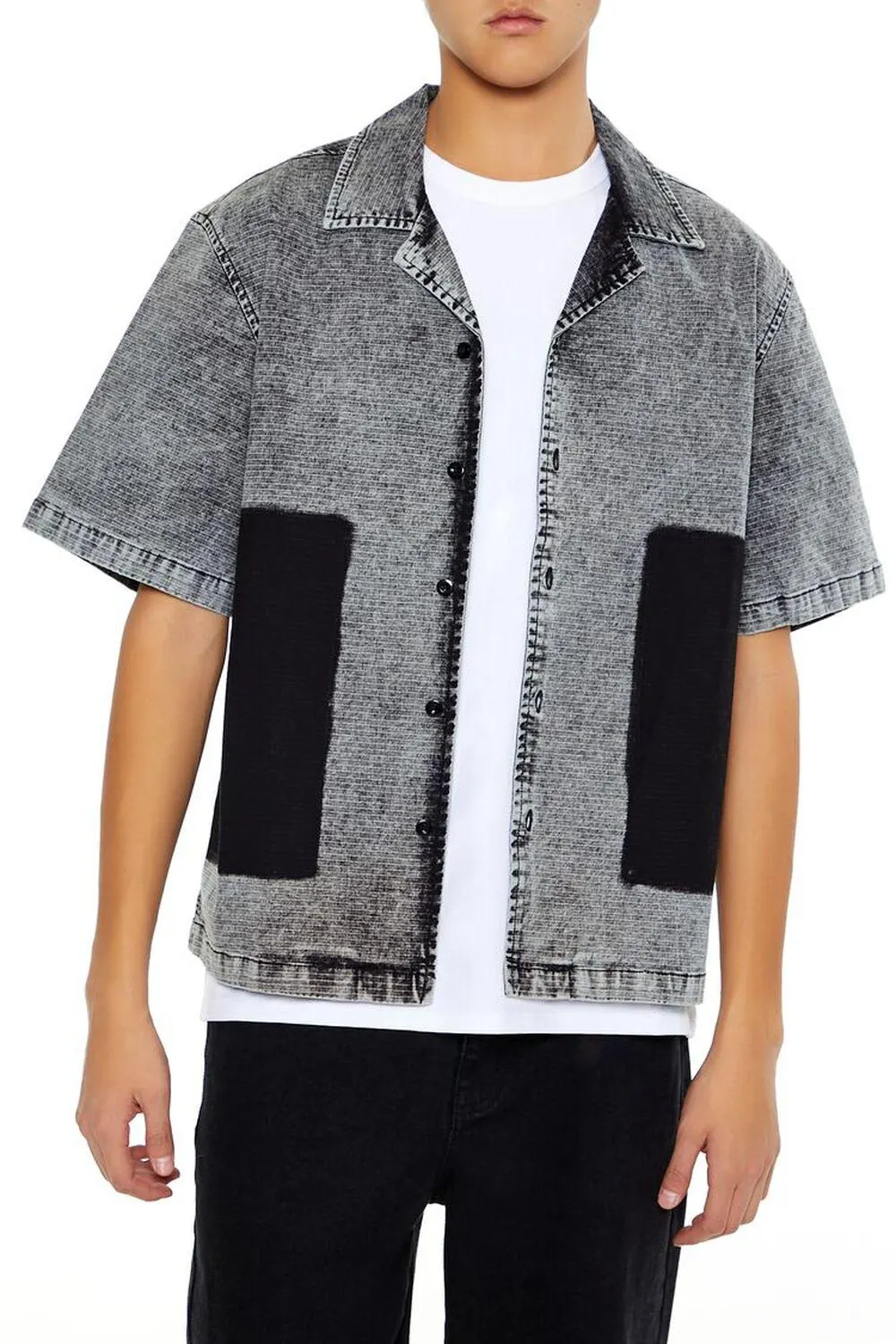 Oil Wash Colorblock Shirt