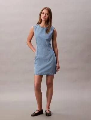 Denim Cap Sleeve Mini Dress