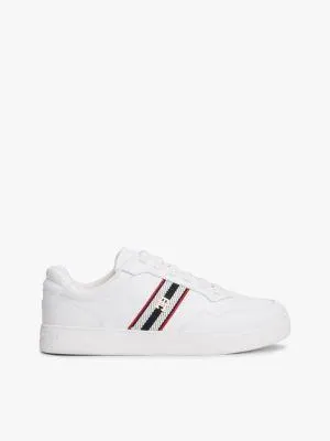 Webbing Stripe Leather Cupsole Sneaker