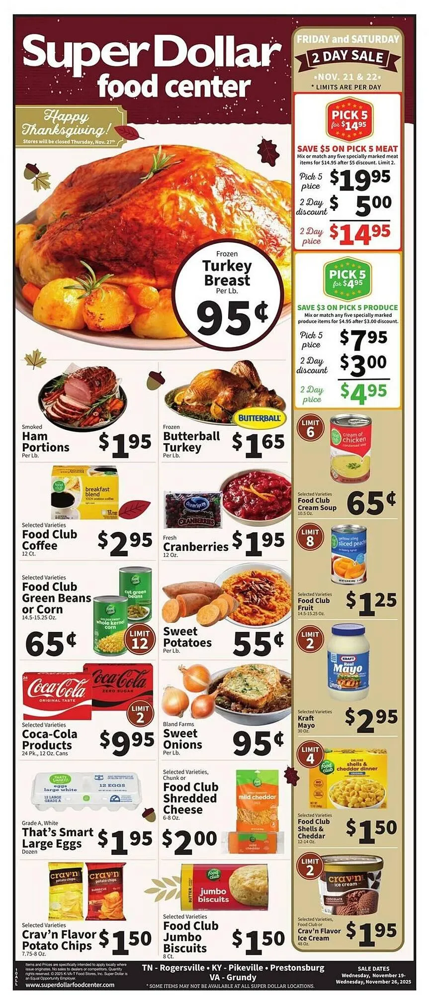 Weekly ad Super Dollar Food Center weekly ad from November 19 to November 26 2025 - Page 1