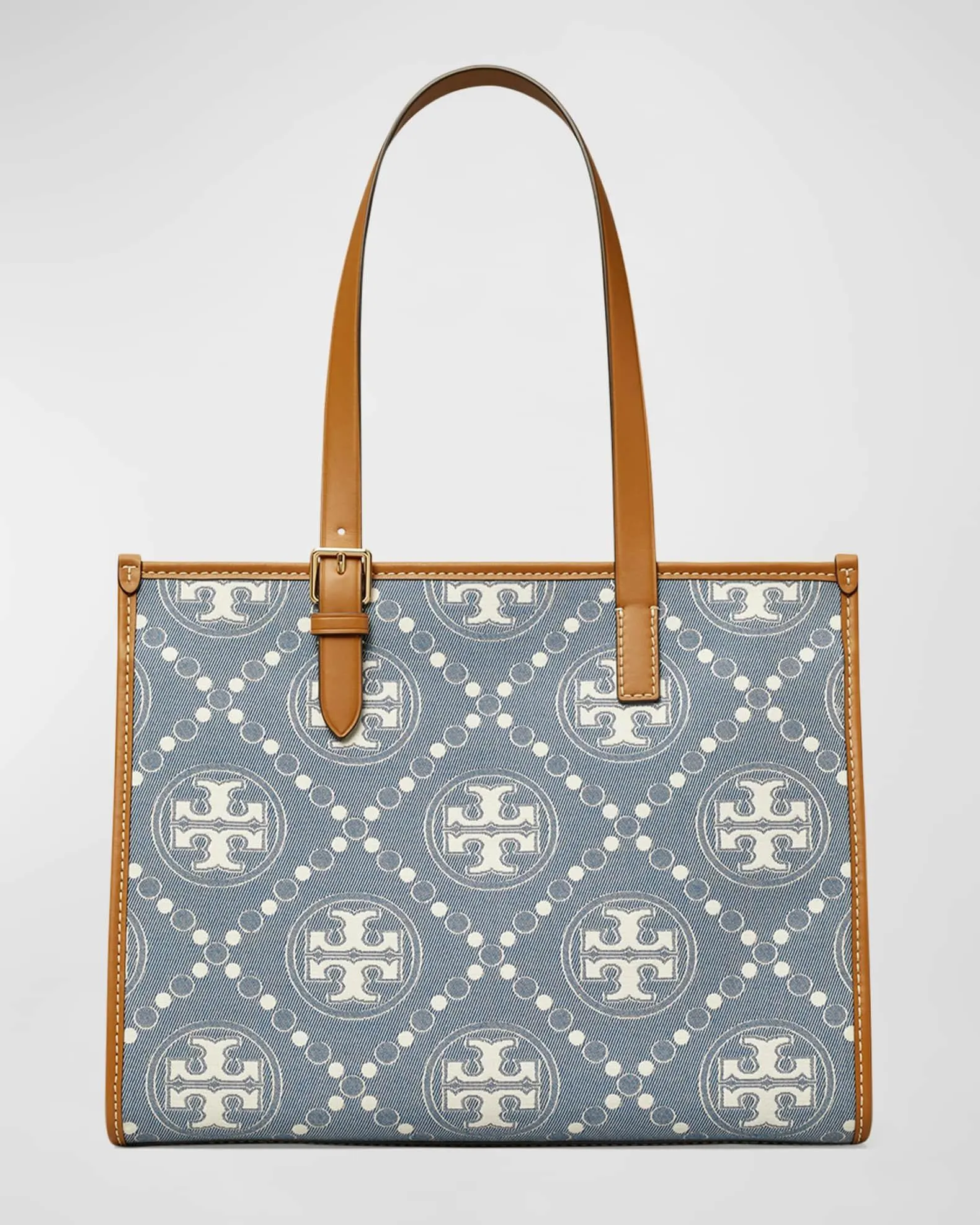 T Monogram Small Denim Tote Bag