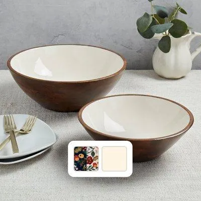 Member's Mark Set of 2 Mango Wood Serving Bowls