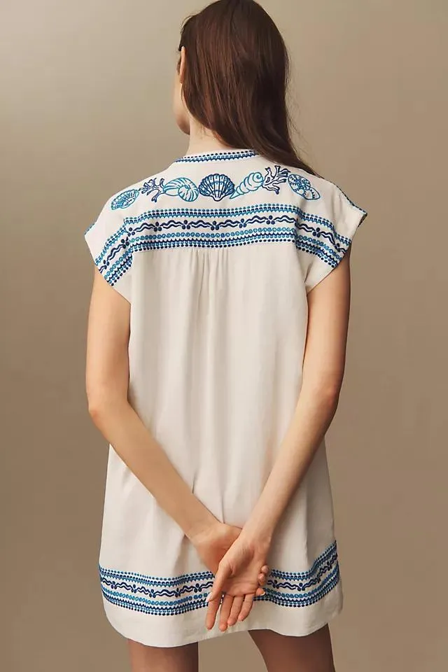 Maeve Embroidered Linen Tunic Dress