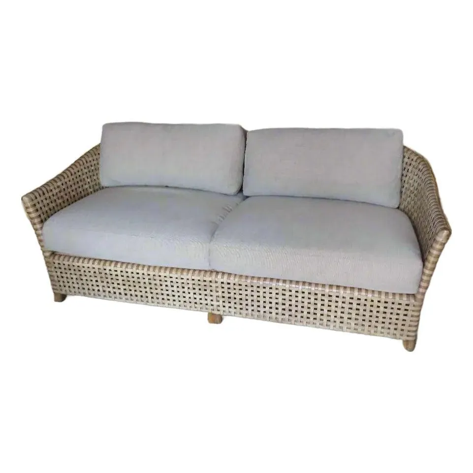Amazing McGuire Antalya Rattan Laced Rawhide Leather Sofa