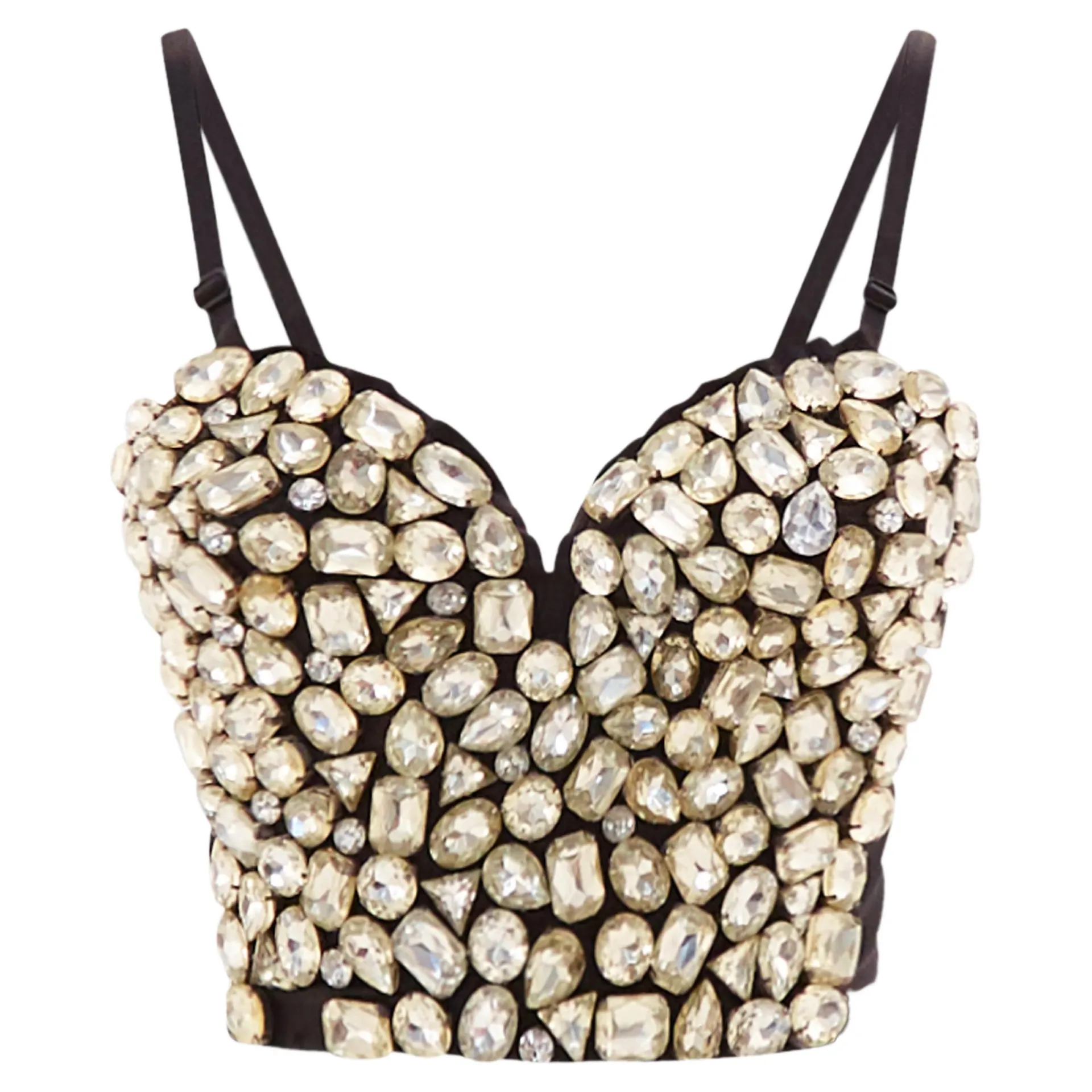 Dolce & Gabbana F/W 1991 Black Crop Bustier with Crystals