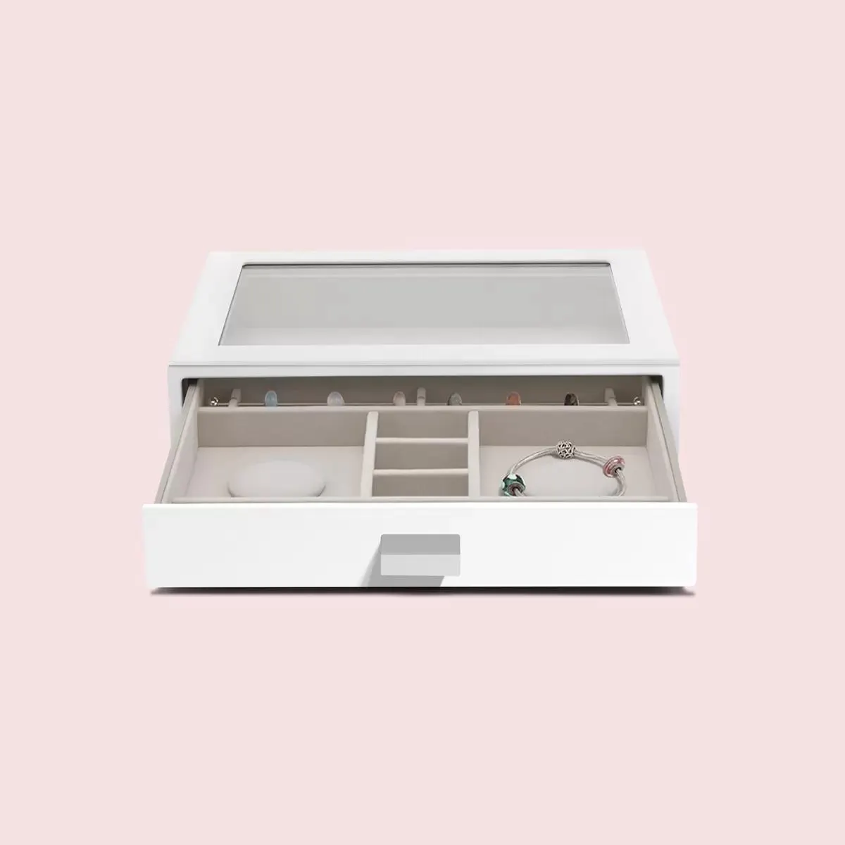 Stackers Classic Glass Top Charm Drawer White