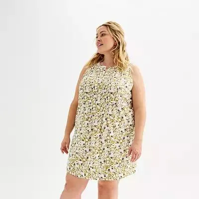 Plus Size Sonoma Goods For Life® Sleeveless Pintuck Dress