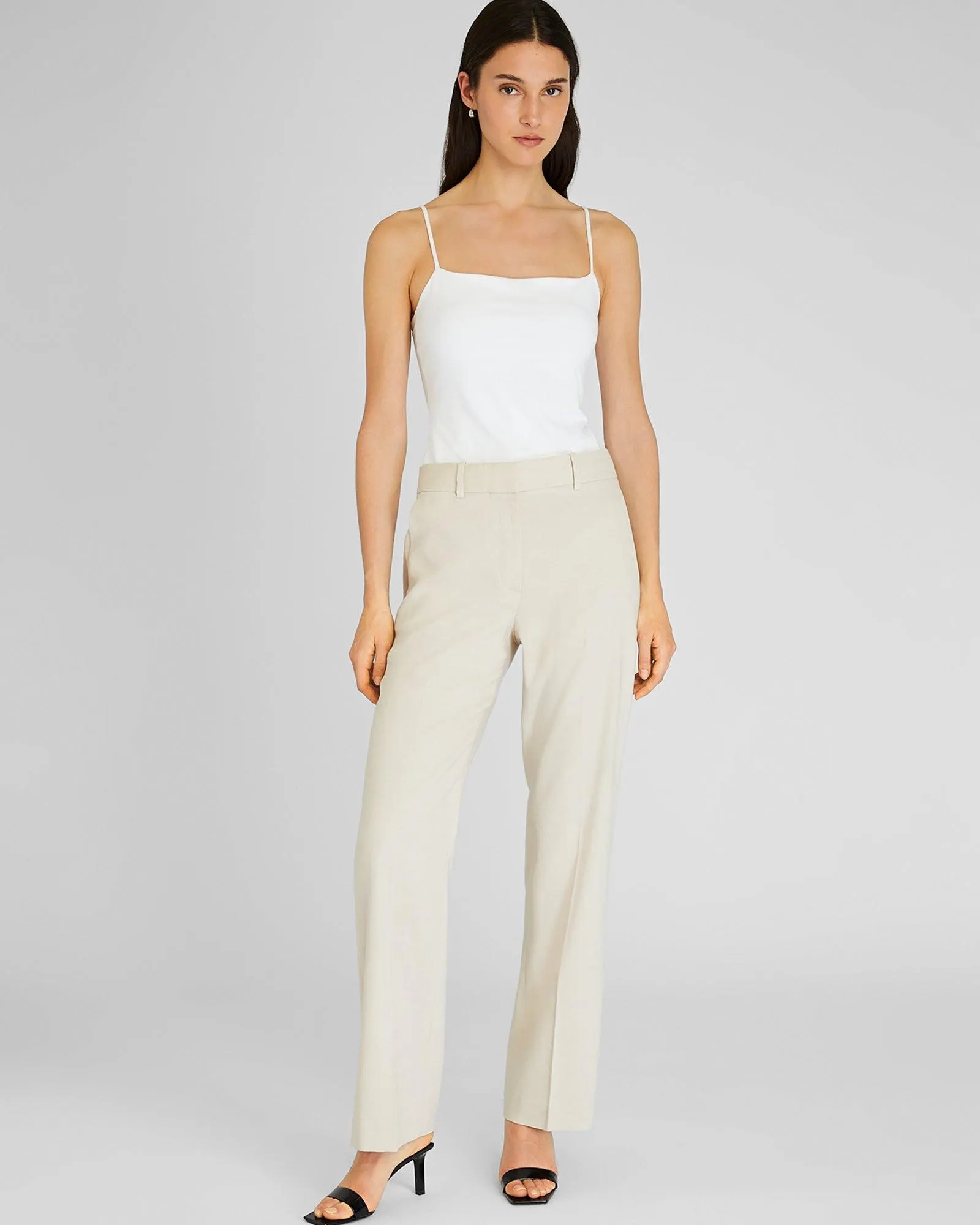Straight Fit Linen Trouser