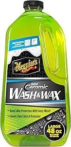Meguiar's Hybrid Ceramic Wash & Wax - Sophisticated Car Wash Gently Cleans and Adds Shine and Slickness While Boosting Paint with Hybrid Ceramic Wax and Extreme Water Beading - 48oz