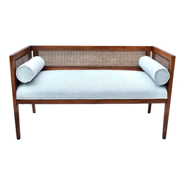 1950s Walnut Window Bench in the Manner of Edward Wormley for Dunbar