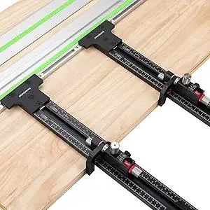 Track Saw Parallel Guide System with Mirco Adjustable Flip Stop and Zero Calibration for Woodworking Repeatable Rip Cuts for Track Saw Guide Rail Compatible with Festool,Makita,Milwaukee