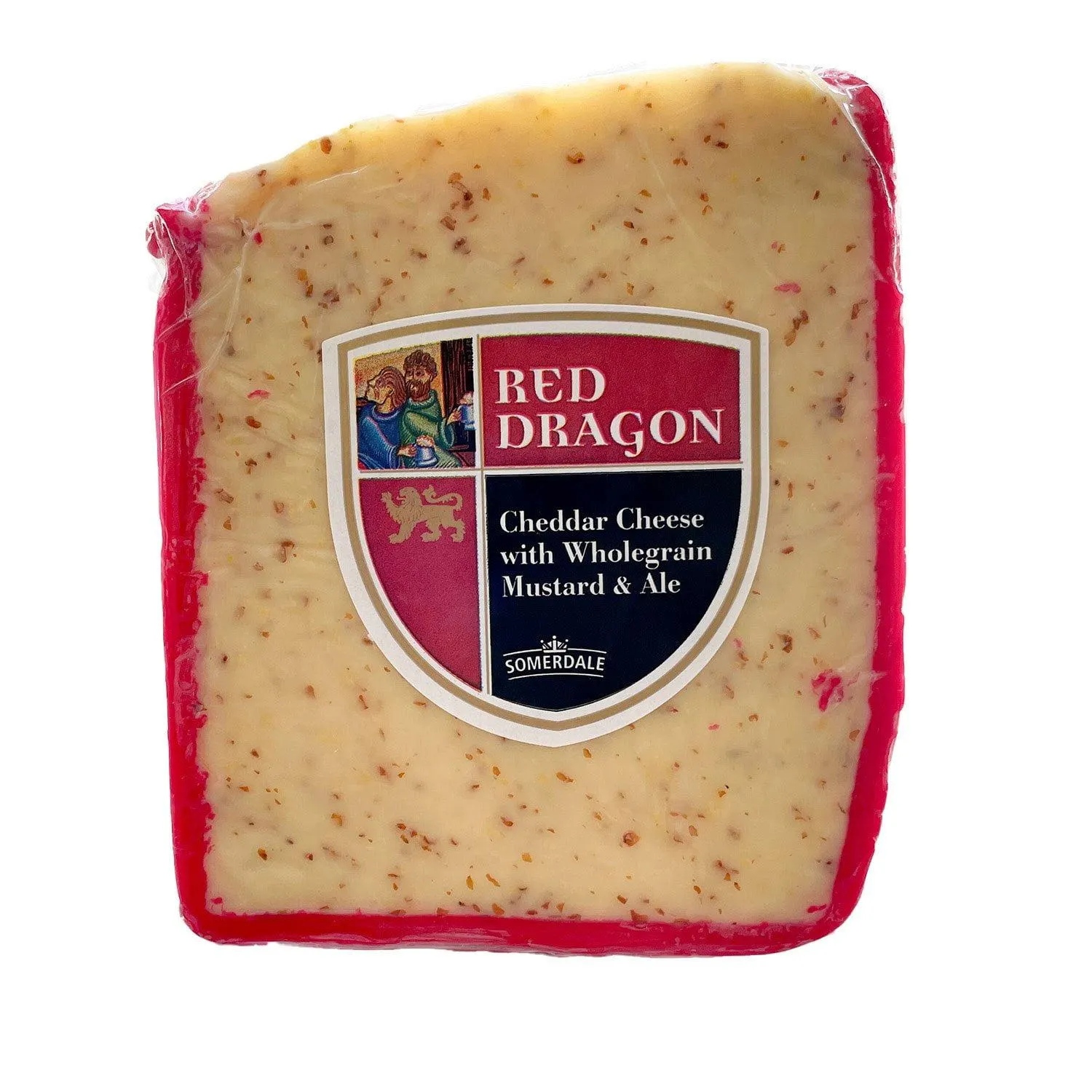 Somerdale Red Dragon Cheddar Cheese with Wholegrain Mustard and Ale, 1 lb.