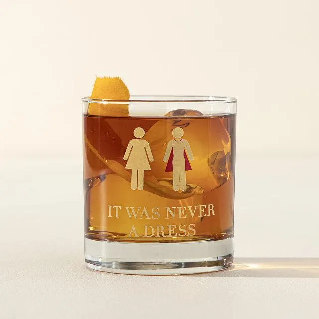 It Was Never a Dress Rocks Glass