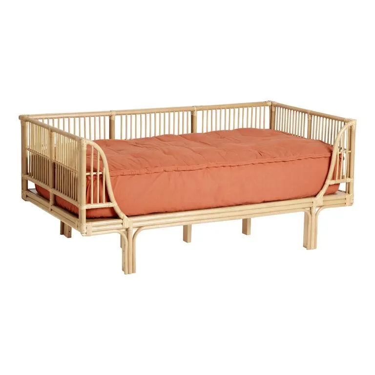 Terracotta Handwoven Cotton Twin Mattress Cover