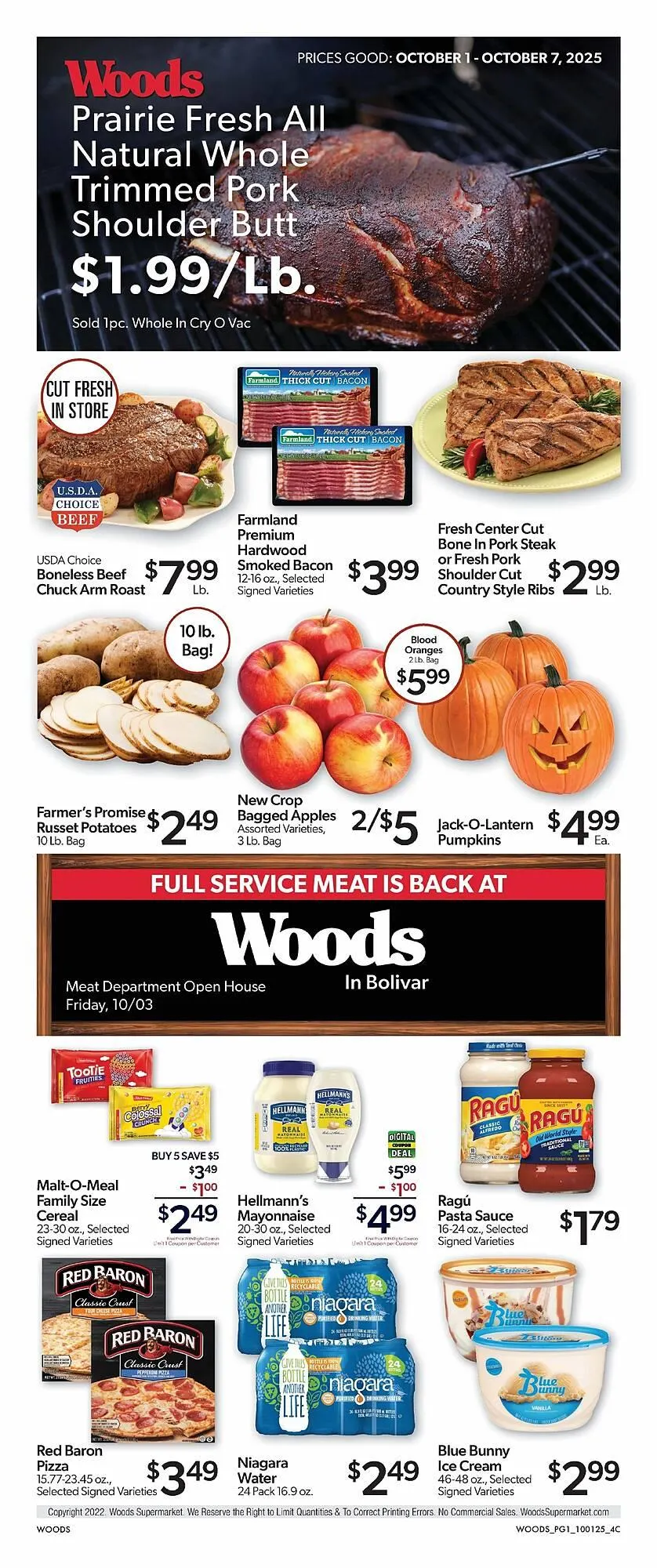Weekly ad Woods Supermarket weekly ad from October 1 to October 7 2025 - Page 1