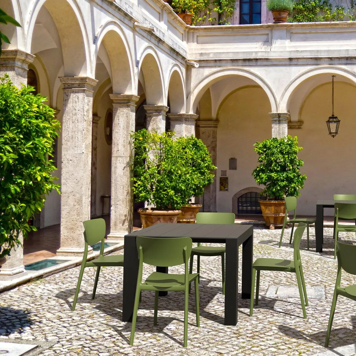 Farrah Outdoor Stacking Dining Side Chair (Set of 2)