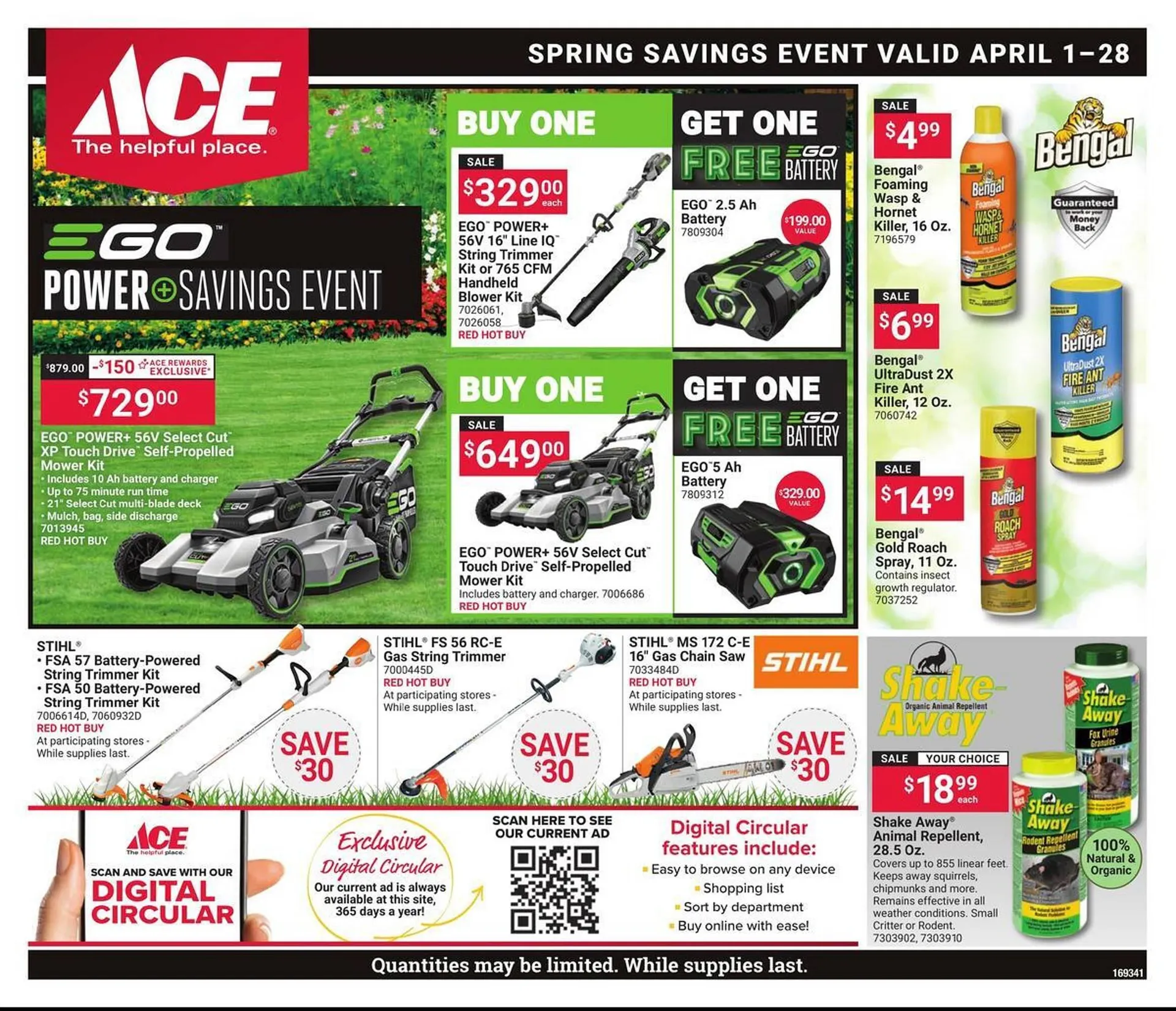 Weekly ad Ace Hardware flyer from April 1 to April 28 2026 - Page 1