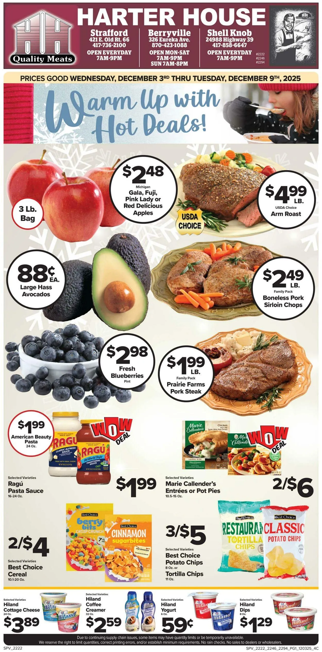 Weekly ad Harter House - Strafford from December 3 to December 9 2025 - Page 1