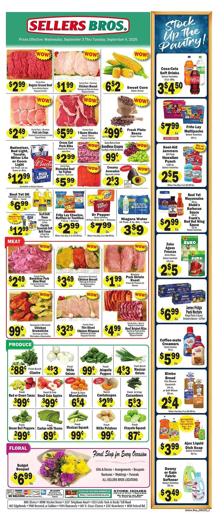 Weekly ad Sellers Bros weekly ad from September 3 to September 9 2025 - Page 1