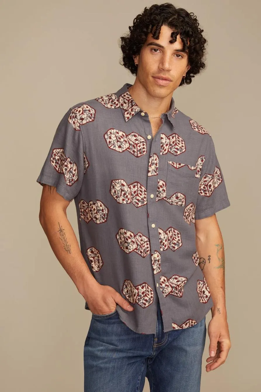 dice printed short sleeve shirt