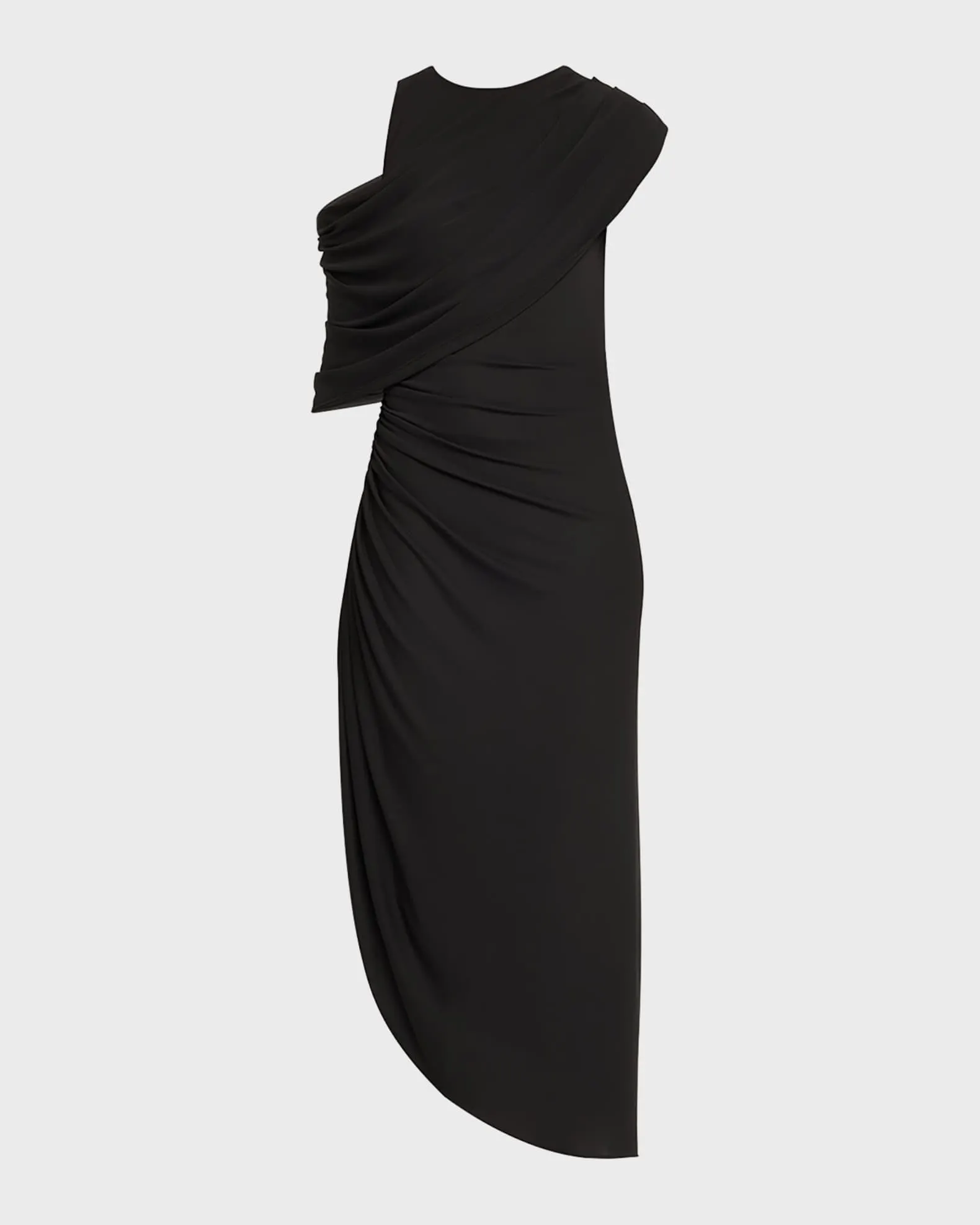 Gabrielle Draped Matte Jersey Midi Dress