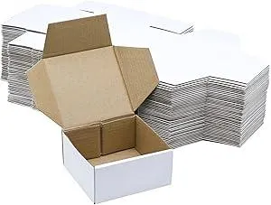 KBG Small Shipping Boxes 4X4X2 inch,White Corrugated Cardboard Mailers for Business,50 Pack Small Mailing Boxes Packaging Box Mini