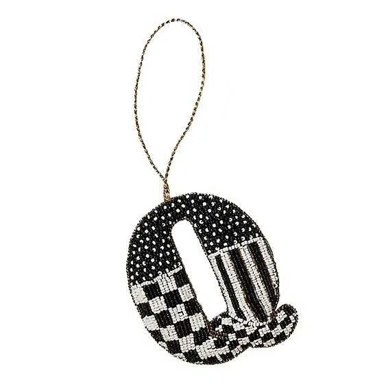 Monogram Beaded "Q" Ornament