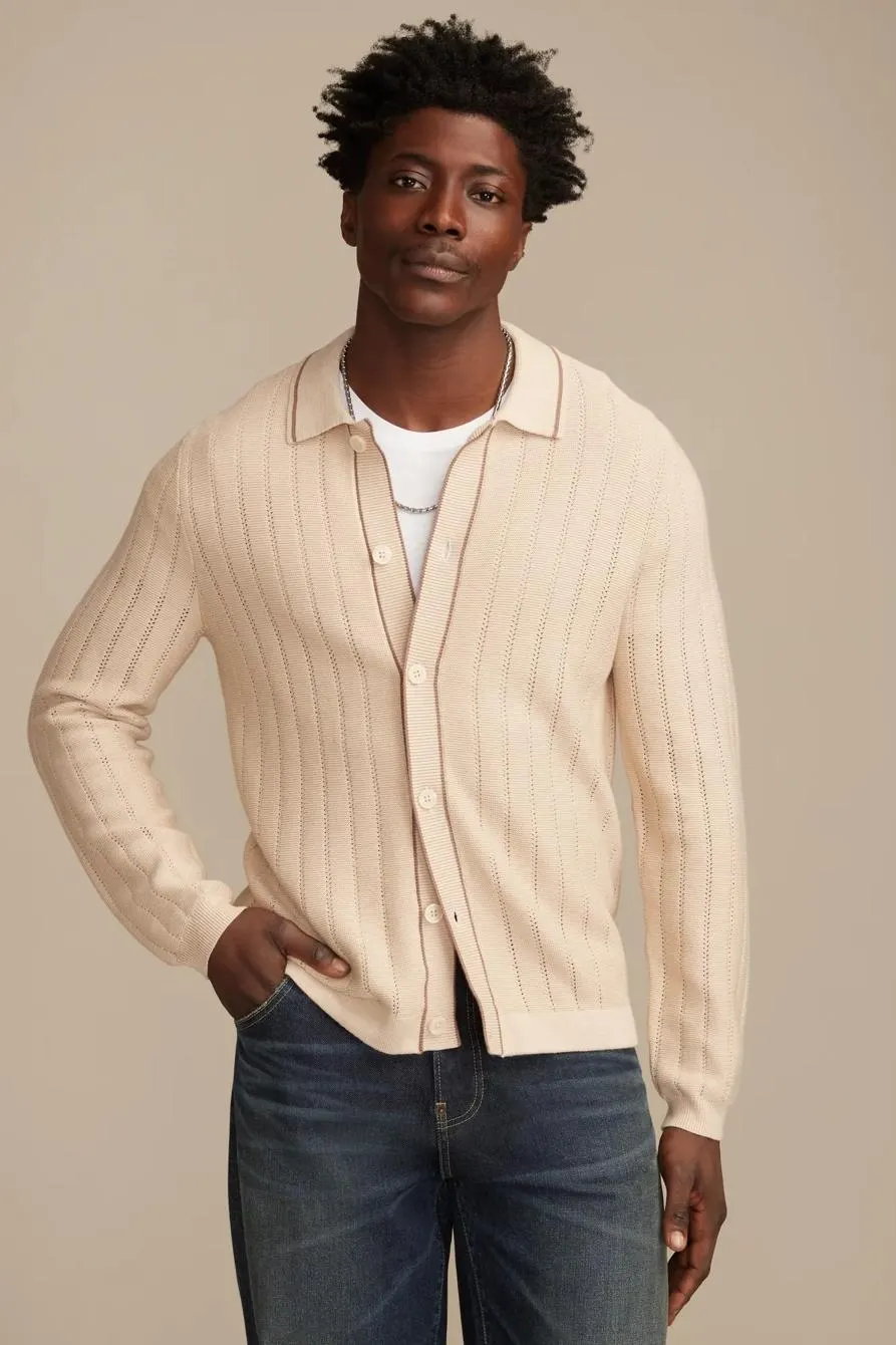 long sleeve button down sweater