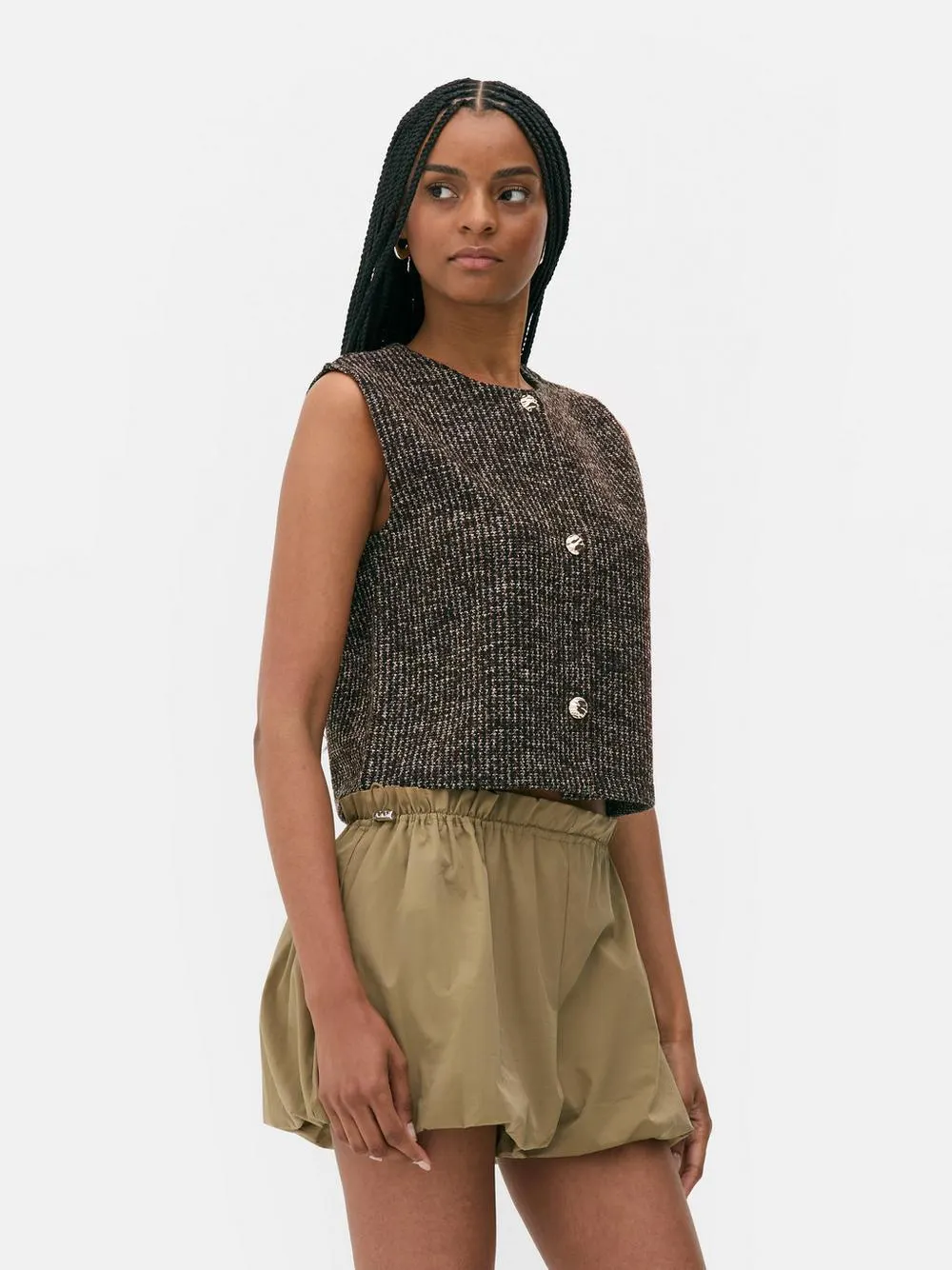 Speckled Button Detail Waistcoat