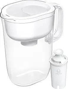 Brita Large 10 Cup Water Filter Pitcher with 1 Standard Filter, Made Without BPA, Huron, White (Packaging May Vary)