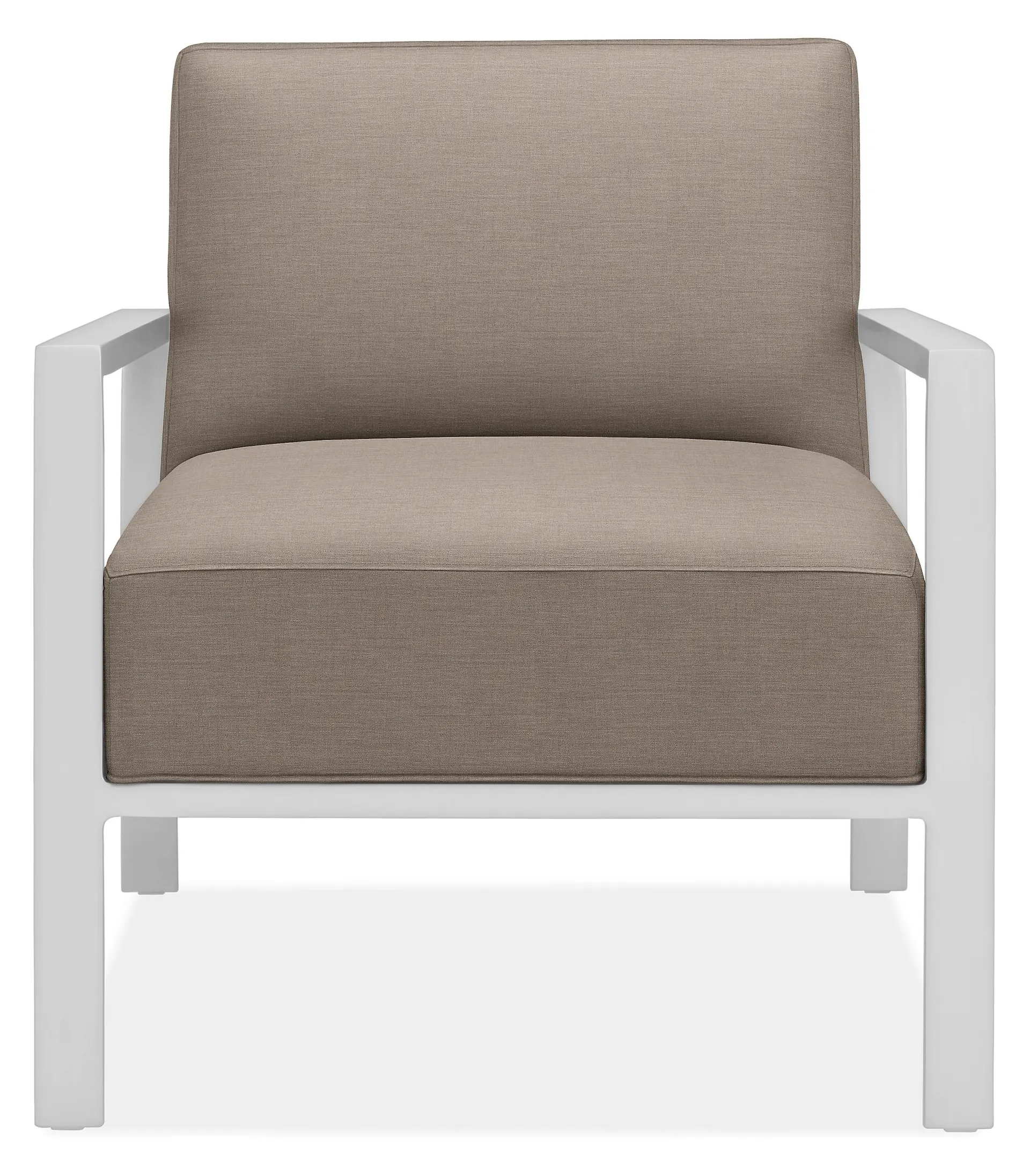 Isles Chair in Sunbrella Canvas Pebble with White Base