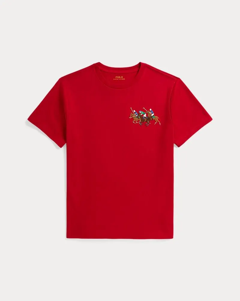Triple-Pony Cotton Jersey Tee