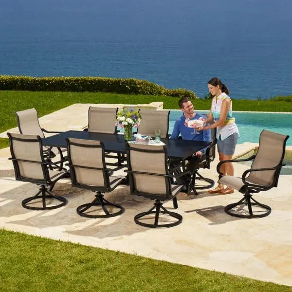 SunVilla Whitehall 9-piece Sling Dining Set