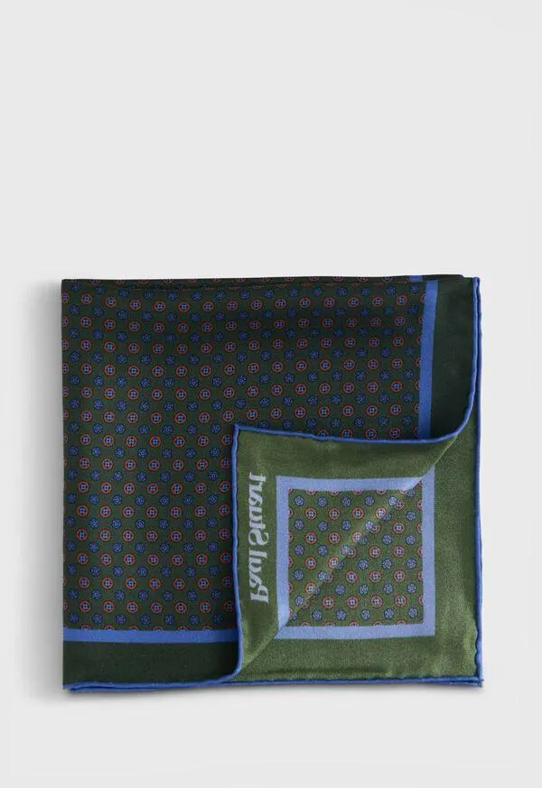 Micro Medallion Print Pocket Square