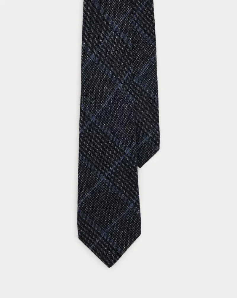 Plaid Wool-Silk-Cashmere Tie