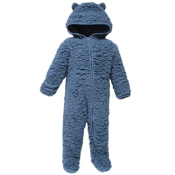 Hudson Baby Faux Shearling Bunting 1pk, Coronet Blue