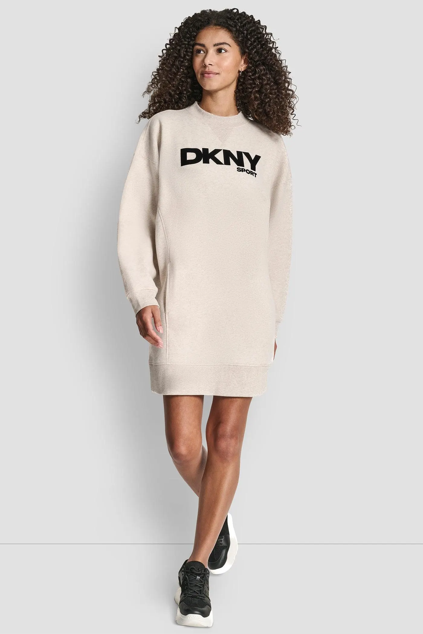 FLOCKED LOGO SHIFT SNEAKER DRESS