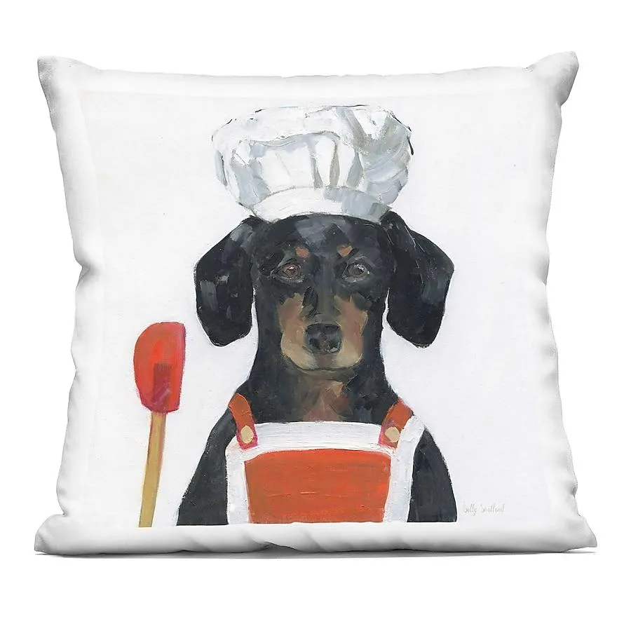 Stupell Industries Kitchen Chef Dog Decorative Printed Pillow Design by Sally Swatland